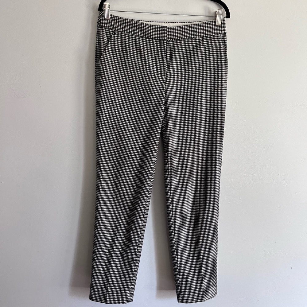 Talbots Hampshire Houndstooth Wool Ivory And Black Trousers